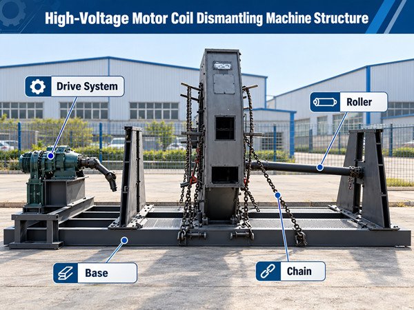 motor dismantling machine structure